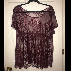 Torrid Size 1 Lace Babydoll Plum